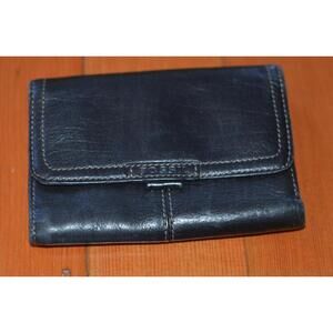 FOSSIL SOFT BLACK LEATHER CONVERTIBLE ORGANIZER WALLET